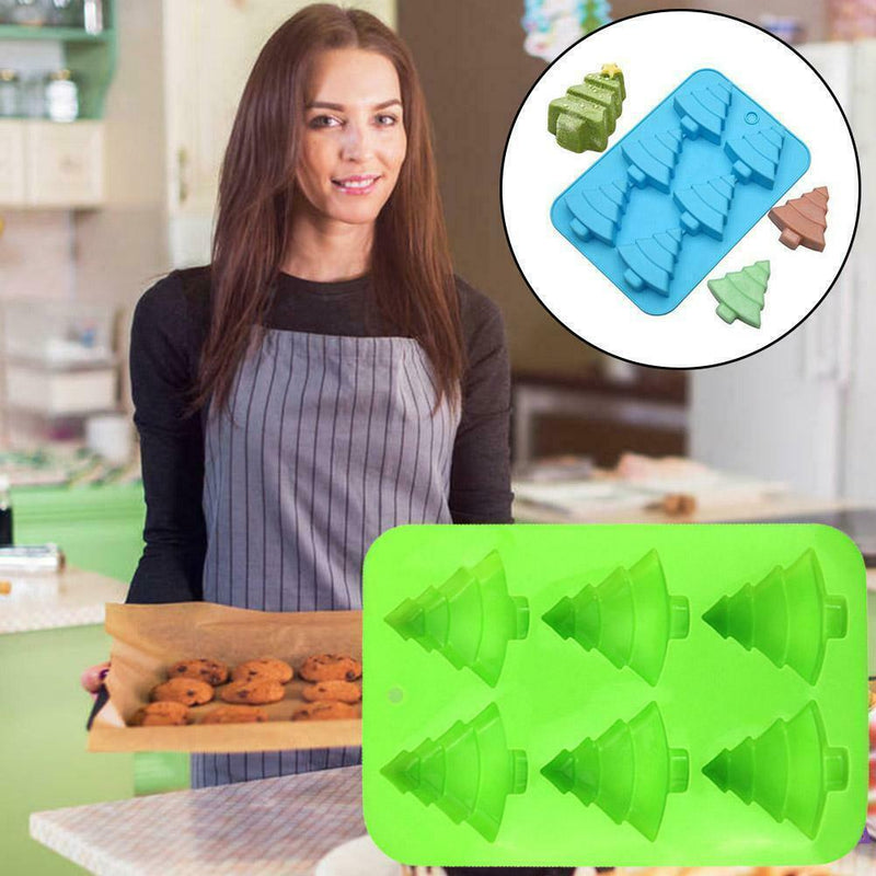 Silicone Christmas Tree Baking Mould DIY Chocolate Cake Tray Ice Wax Molds U3C9