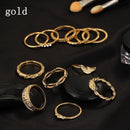 Punk Band Women  Boho Jewelry Stacking Crystal Rhinestone Knuckle Finger Ring