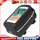 Waterproof Bicycle Front Tube Bag 6in Phone Touch Screen Saddle Bag (Black)