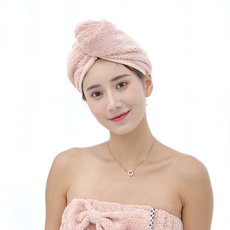 Hair Towel Wrap 2 Pack Microfiber Quick Dry Hair Towels Cap for Women Wet Hair