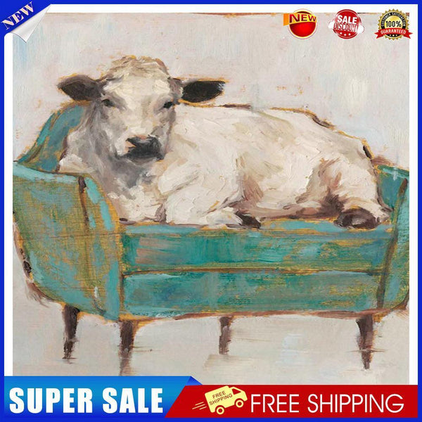 20X20cm Frameless Oil Paint By Numbers Picture (Cow Lying on the Sofa S550)