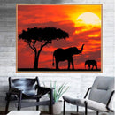 Elephant DIY Round Diamond Painting Embroidery Kits Cross Stitch Home Decor