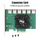 PCI Express 4X 20Gb 1 to 6 Riser Card Mining Miner PCI-E USB3.0 Extenders