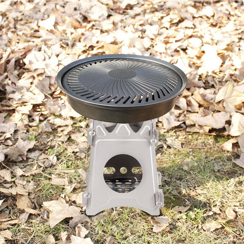 Portable Stainless Steel Wood Stove Outdoor Camp Picnic Foldable Burning Co