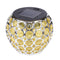 Solar LED Hollow Hanging Ball Light Outdoor Waterproof Garden Lamp (Yellow)