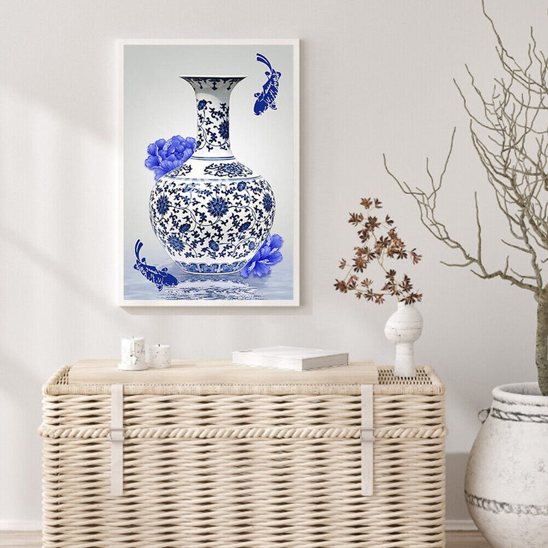 Porcelain Vase Oil Paint By Numbers Kits DIY Canvas Wall Art Picture Home Craft
