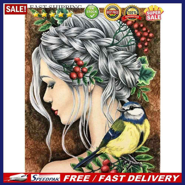 Flower Girl Oil Paint By Numbers Kit DIY Drawing Picture for Adults Home De