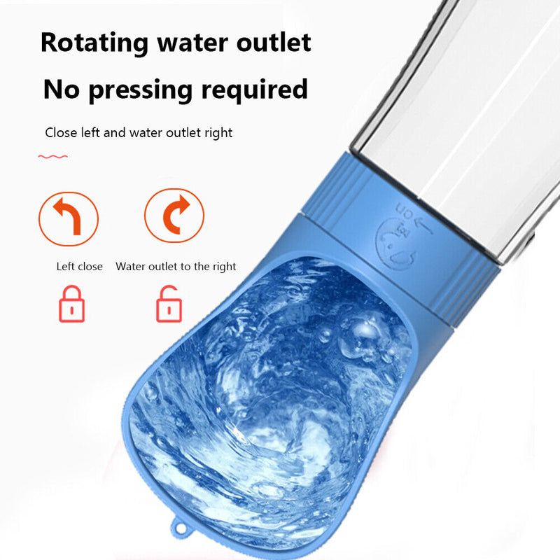 Dog Water Bottle Outdoor Travel Cat Pet Drinking Water Dispenser (Blue)