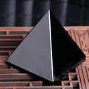 Black Crystal Healing Stone Obsidian Pyramid Mineral Specimen Reiki Energy
