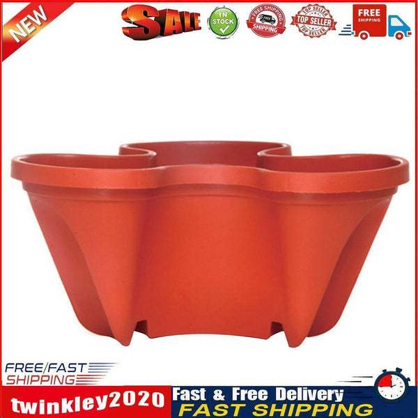 Strawberry Planter Pot Stackable Flowerpots Plants Seedling Holder (Red) Newly