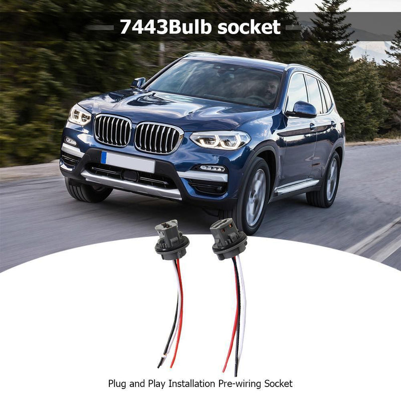 2pcs T20 7443 Car Bulb Lamp Socket Car LED Light Plug Wiring Holder Connector