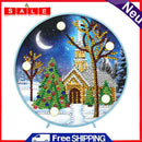 DIY Xmas Tree House Light Special Shape Diamond Painting Cross Stitch Night Lamp