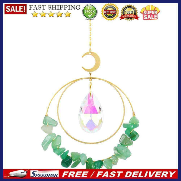 Suncatcher Crystal Moon Circle Chandelier Pendant Prism Hanging Lamp Ornament