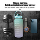 2L Extra Large Water Bottle Motivational Gym Sports Drinking Bottle With Straw