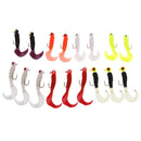 17pcs Fishing Lure  Jig Head Hook Grub Worm Soft Baits Shads Silicone Newly