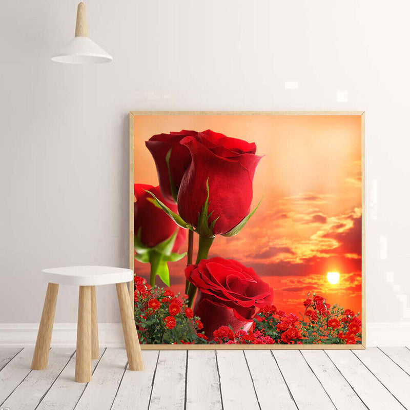 Rose Flower 5D Diamond Painting Embroidery Full Round Drill Cross Stitch DIY Kit