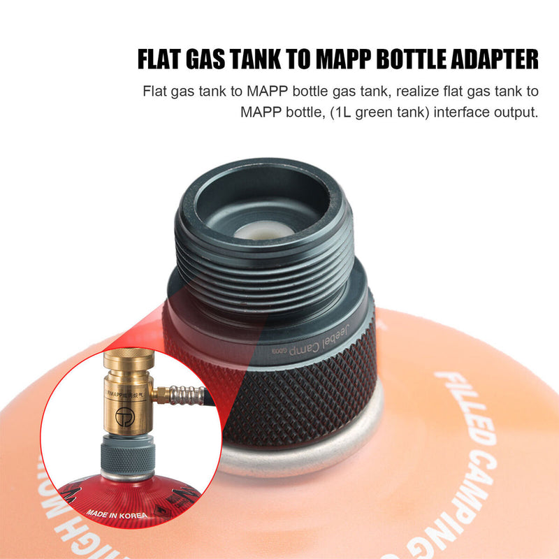 Gas Adapter Flat Gas Tank to MAPP Air Bottle Adapter 1LB Propane Interface Guns