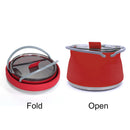 Outdoor Folding Silicone Kettle Portable Mini Boiling Pot w/ Handle (Red) Newly