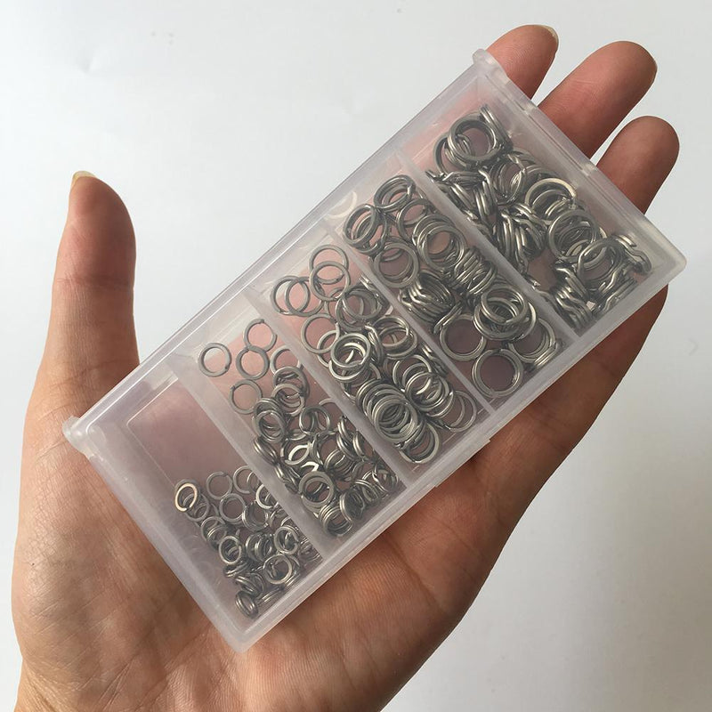 Powlance Stainless Steel Fishing Split Rings, 200-Count