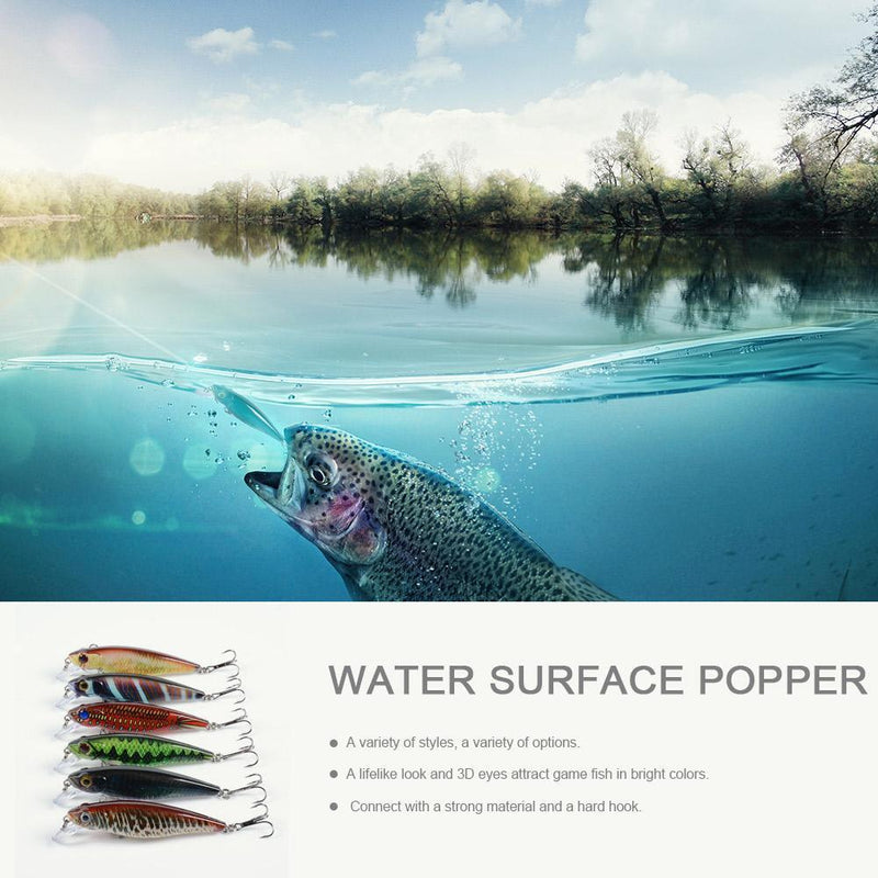 6pcs 8.6cm/9.1g Hard Plastic Minnow Fishing Lures Wobblers Artificial Baits