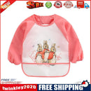Cartoon Full Sleeve Baby Bib Waterproof Paint Feeding Apron (Orange Rabbit)