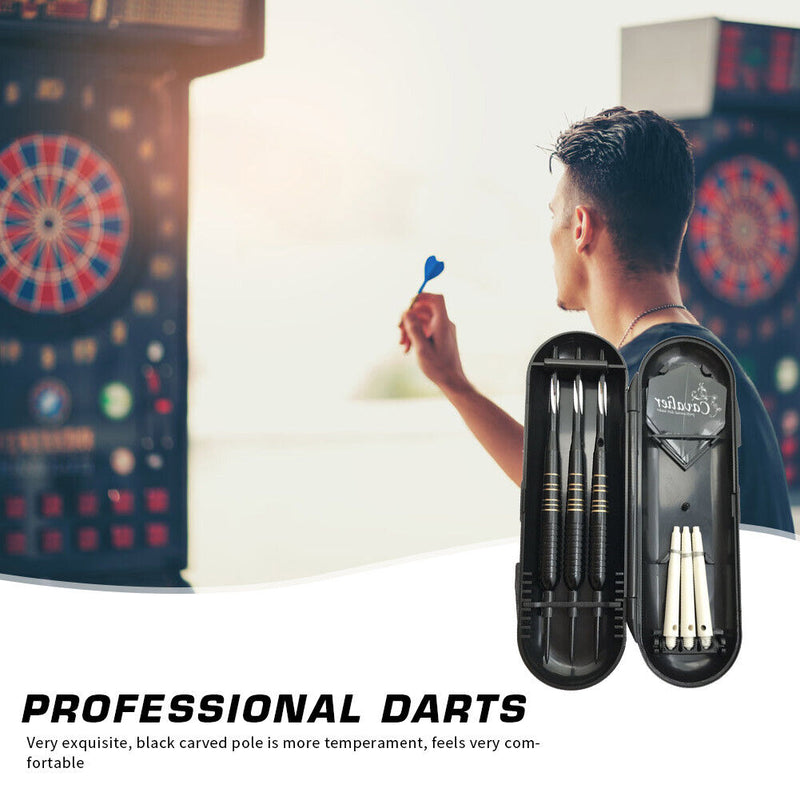 3x Steel Tip Aluminum Shaft Darts with Storage Box for Indoor Dartboard Gam