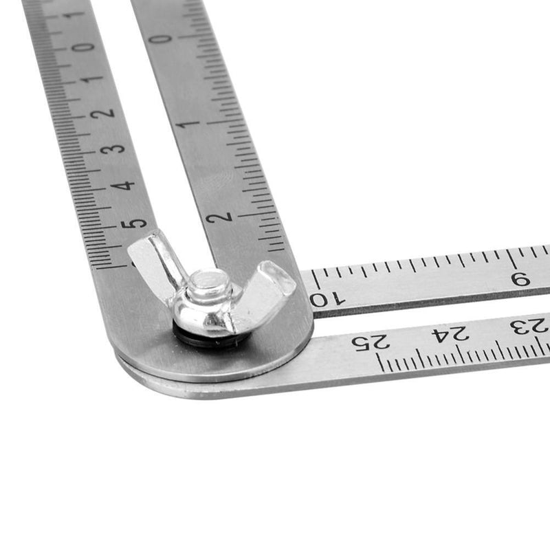 Stainless Steel Four Folding Ruler Measure Angle Four-Sided Protractor Tool