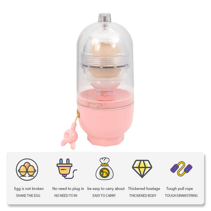 Manual Egg Shaker Egg Scrambler Puller White Yolk Mixer Blender (Pink)
