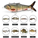 Robotic Fishing Lure Electric Wobbler Multi Joined Car Swimbait USB LED Light