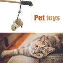 Pet Cat Teaser Interactive Toys Sisal Feather Wood Wand Catcher Stick Bitin