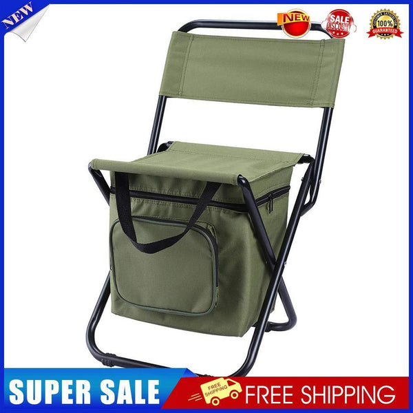 Folding Chair Ice Cooler Picnic Bags Hiking Camping Fishing Stool (Green)