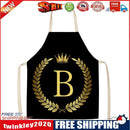 Letter B Printed Linen Apron Kitchen Waterproof Home Cooking Bibs (82X68CM)