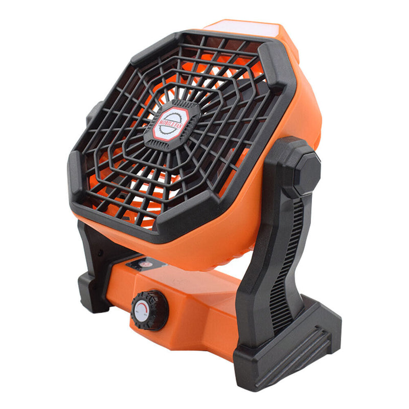 Camping Fan with LED Lamp Portable USB Quiet Cooling Fan for Outdoor Picnic