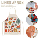 Christmas Printing Kitchen Cotton Linen Apron for Kids Home Cooking Baking Bibs