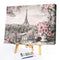 DIY Paint By Number Kit Iron Tower Pink Flowers No Frame Home Decoration