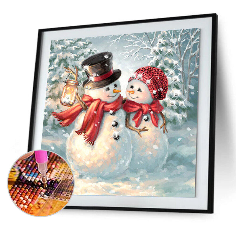 5D DIY Full Round Drill Diamond Painting Christmas Snowman for Home Decor