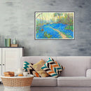 1000pcs DIY Blue Flower Field Paper Puzzle Educational Jigsaw Assembling To