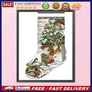Partial Cross Stitch 14CT Cotton Thread DIY Counted Winter Jungle Socks Kits