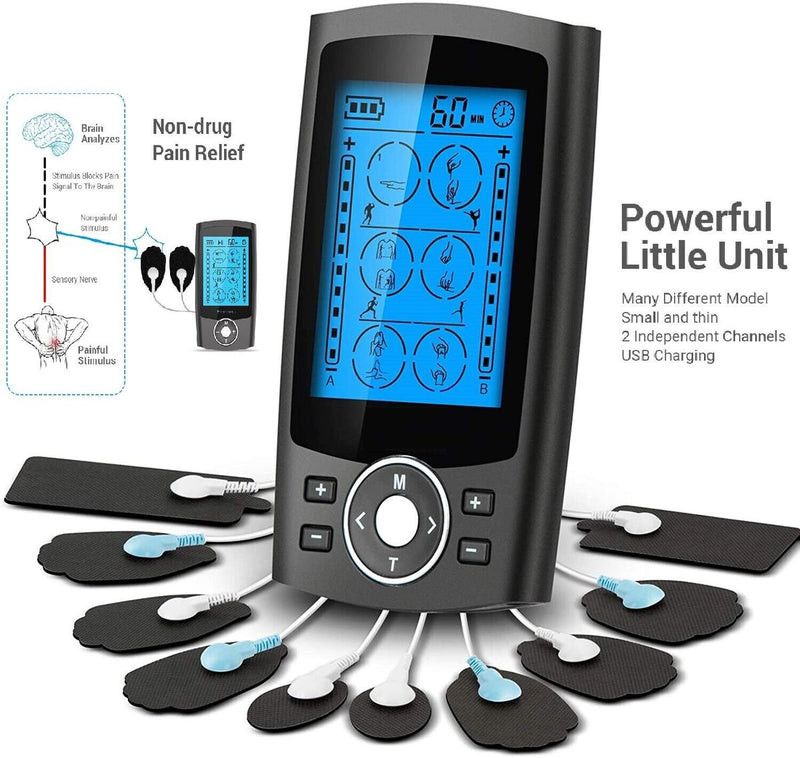 EGA TECK 24 Modes Tens Unit Muscle Stimulator Machine Pulse Massager Pain Relief