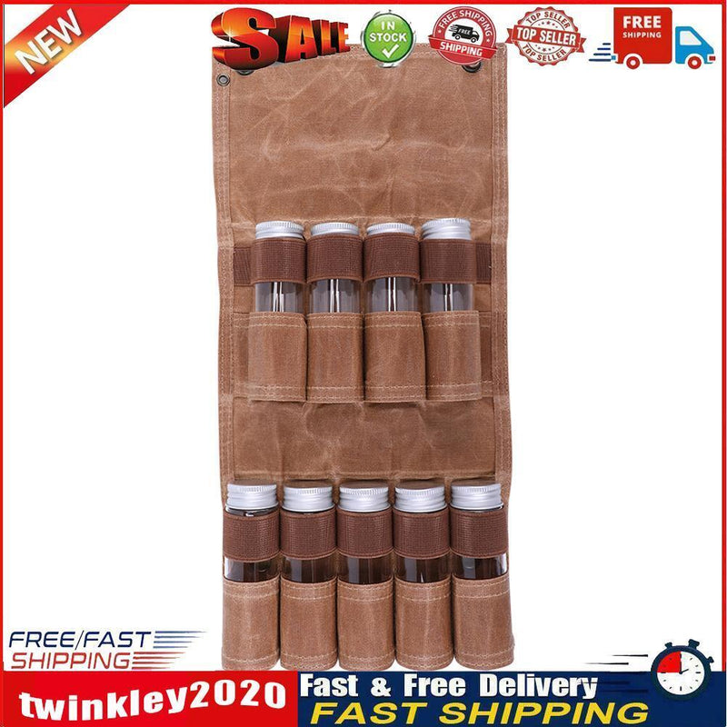 Outdoor Spice Bottle Bags Picnic Seasoning Bottles Bag (Large + 9 Bottles) Newly