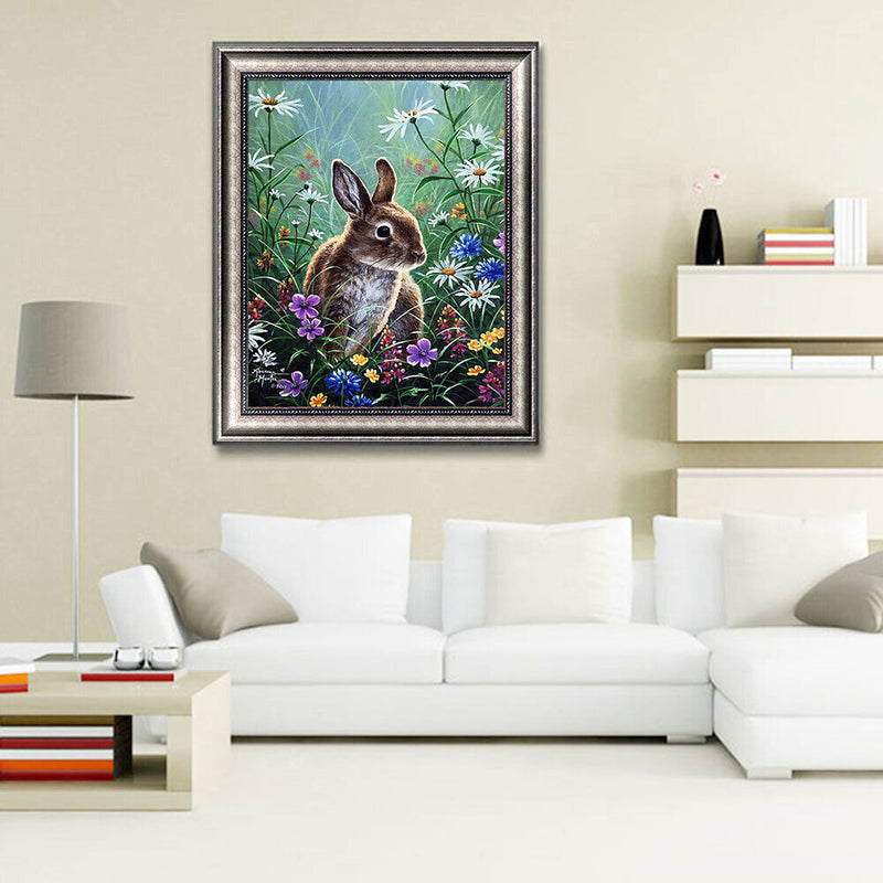 5D Diamond Painting Rabbit Full Round Drill Rhinestone Women DIY Animal Picture