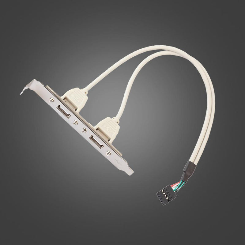 2 Port USB 2.0 Female to 9-Pin Motherboard Header Cable Adapter for PC