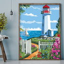 Lighthouse Oil Paint by Numbers Hand Painted Frameless Picture Home Ornament Kit