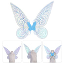 Kids Girls Fairy Wings Anti-fade Glitter Organza Princess Angel Wing (Blue)