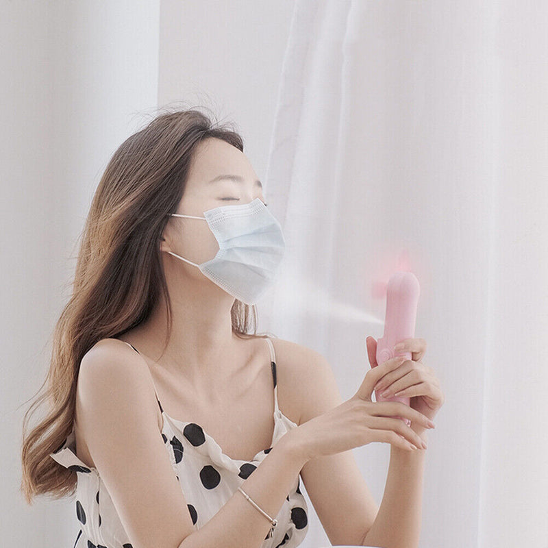 Mist Facial Sprayer Fan USB Rechargeable Handheld Portable Folding Mini Cooler