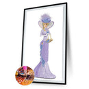 Full Dress Lady Picture Diamond 5D Drill Round Painting DIY Kit Wall Decorati