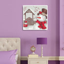 Oil Paint By Numbers Snowman Frameless Picture Craft Kit for Home Living Room