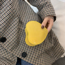 Love Heart Crossbody Handbag Women Kids Leather Small Shoulder Bag (Yellow)