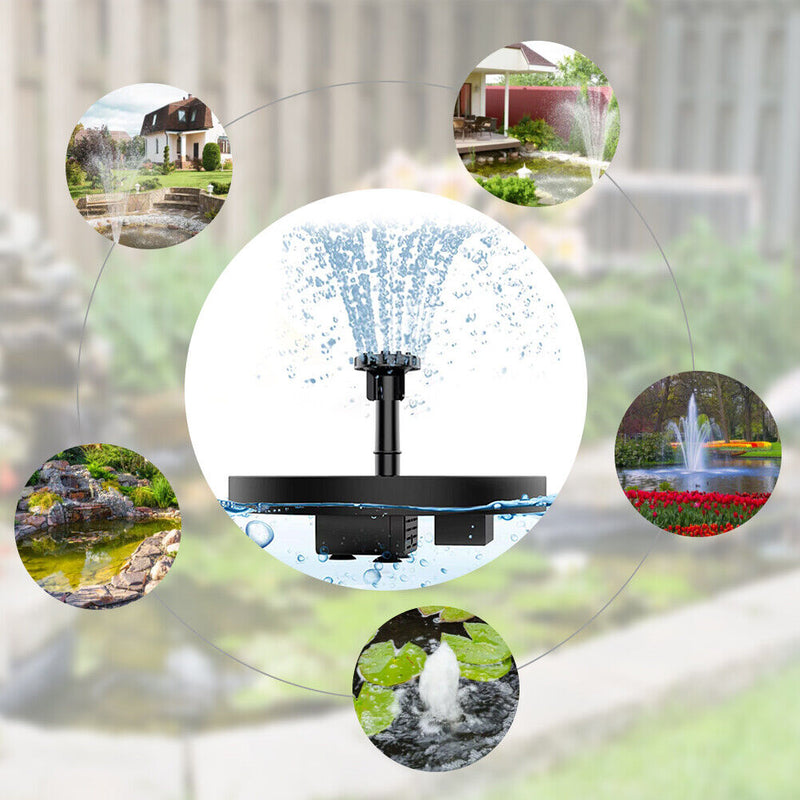 Solar Water Fountain Pool Pond Waterfall Outdoor Garden Bird Bath Decor