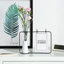 Geometry Creative Plant Vase Stand Iron Frame Postcard Clip Holder Flower Pot